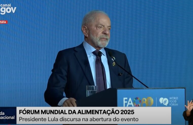 Lula cita ‘tragédia em Gaza’ e diz que fome virou ‘sintonia’ do abandono das regras e das instituições multilaterais